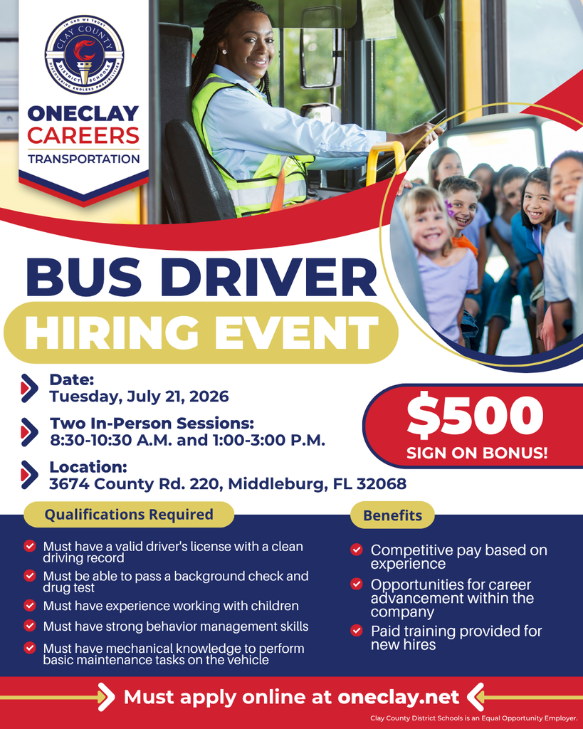 An advertisement for a hiring event for bus drivers includes a driver and children, job details, and qualifications.