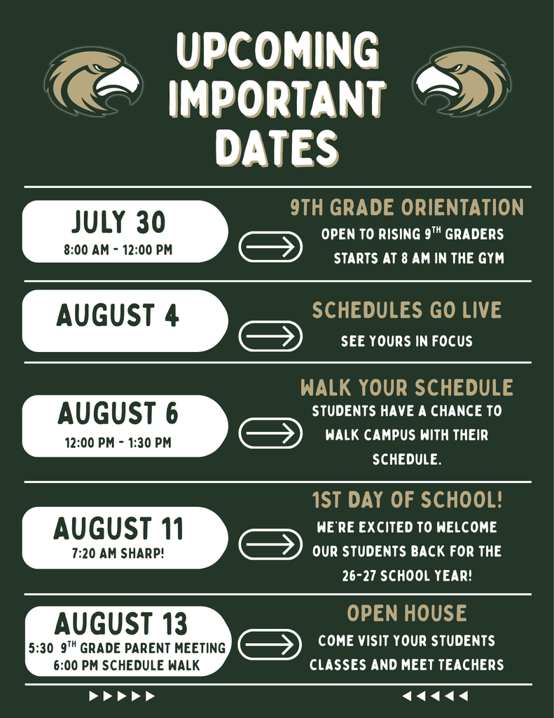Important Dates Flyer