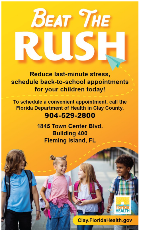 Beat the back-to-school rush, Manatee Families! 🎒✨ While our Back to School Health & Wellness Event is coming up in August, you don’t have to wait! Get ahead of the game and cross immunizations off your to-do list today. 📞 Call (904) 529-2800 to schedule your appointment with the Florida Department of Health in Clay County now! Why book now? Avoid the long lines in August and secure a stress-free start to the school year! 🗓️