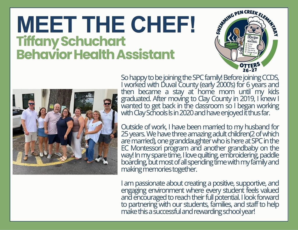 A group of people stands outside in a parking lot, introducing Tiffany Schuchart, a Behavior Health Assistant.