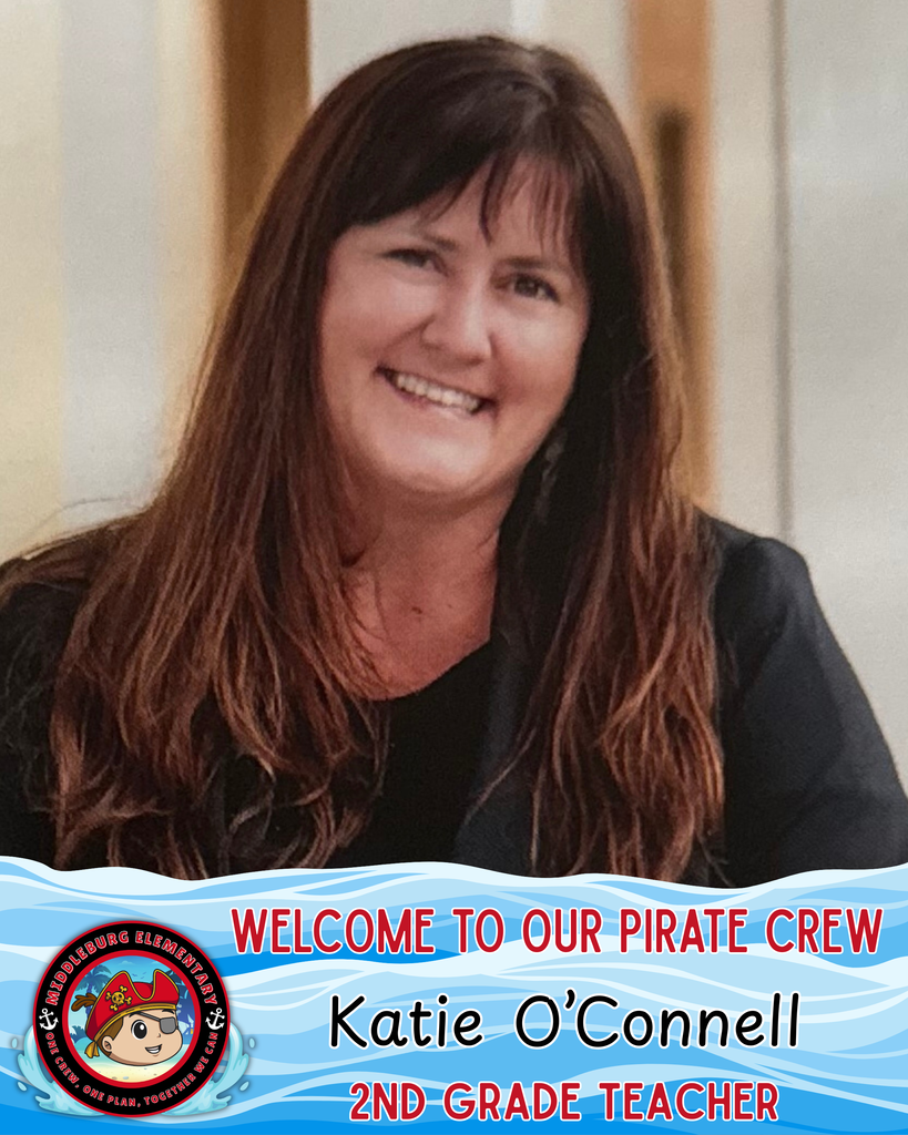 A smiling woman with long, wavy hair poses for a photo. She wears a black top. Text reads: "Welcome to our Pirate Crew."