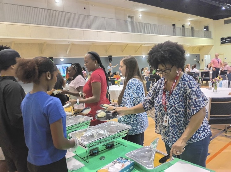 Teachers and staff getting ready for school to start