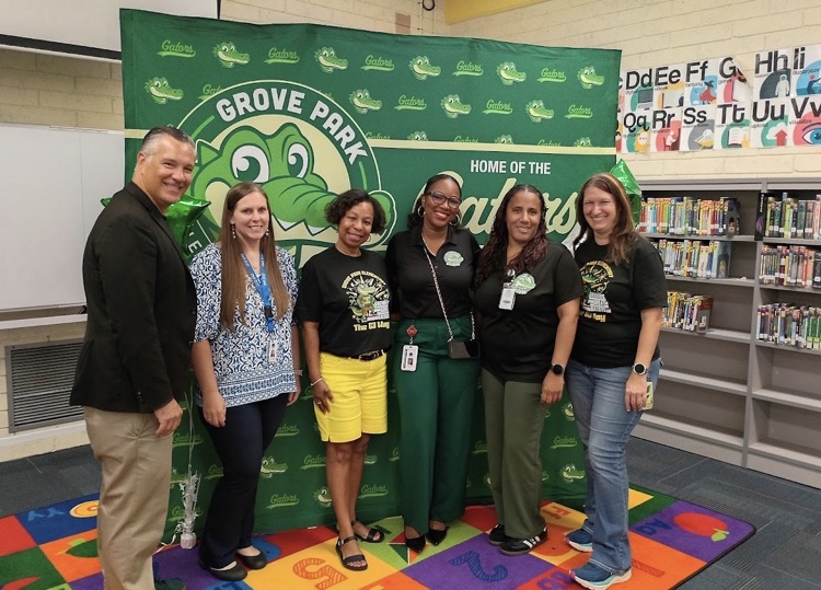 Teachers and staff getting ready for school to start