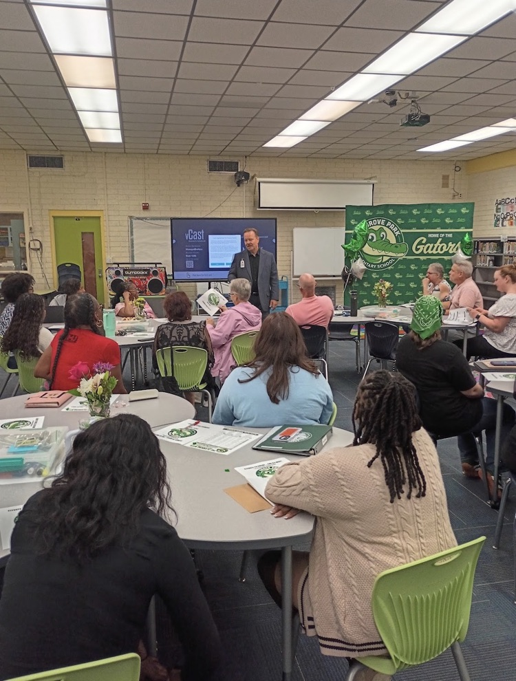 Teachers and staff getting ready for school to start