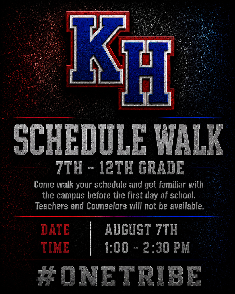 Just a reminder! Come walk your schedule and get familiar with the campus before the first day of school. ENTRANCE: the gate next to the cafeteria and the gate in front of the school will be opened at 1:00PM.