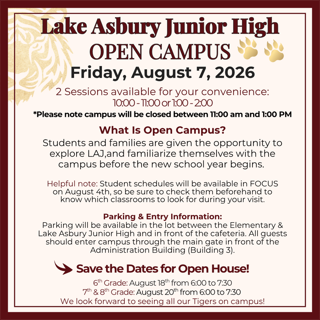 We can't wait to see our Tigers on Friday!