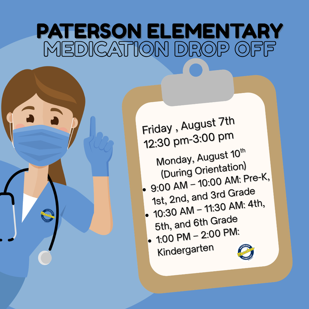 🚨 Calling All Manatee Families! 🌊 Getting ready for a fantastic 2026–2027 school year? If your student needs medication stored in the school clinic, our amazing Nurse Melzak is ready for drop-offs! Here is everything you need to know to get clinic-ready before the first bell rings: ⏰ Drop-Off Times & Schedule You have two convenient opportunities to swing by: Friday, August 7th: 12:30 PM – 3:00 PM Monday, August 10th (During Orientation): 9:00 AM – 10:00 AM: Pre-K, 1st, 2nd, and 3rd Grade 10:30 AM – 11:30 AM: 4th, 5th, and 6th Grade 1:00 PM – 2:00 PM: Kindergarten 📍 Where to go: Please enter through the breezeway gates heading straight to the clinic. 💙 Please be extra patient with our clinic team during drop-off times as they work hard to carefully check in everyone's paperwork and supplies! 📋 Important Checklist & Reminders To help keep our kiddos safe and everything running smoothly, please keep these quick guidelines in mind: ✍️ Doctor’s Orders: All medications must have proper paperwork signed by a physician. (The only exception is headache medication, which only requires a parent signature!) 🩹 Over-The-Counter (OTC) Meds: Items like Benadryl must be brand new, unopened, unexpired, and clearly labeled with your student's name. 🏷️ Prescription Meds: Must be in their original packaging with an up-to-date prescription label. 📅 Expiration Check: All medication expiration dates must extend through the end of the 2026–2027 school year. Thank you for your patience, support, and help in keeping our school healthy, happy, and safe! We can't wait to see everyone soon! 💙