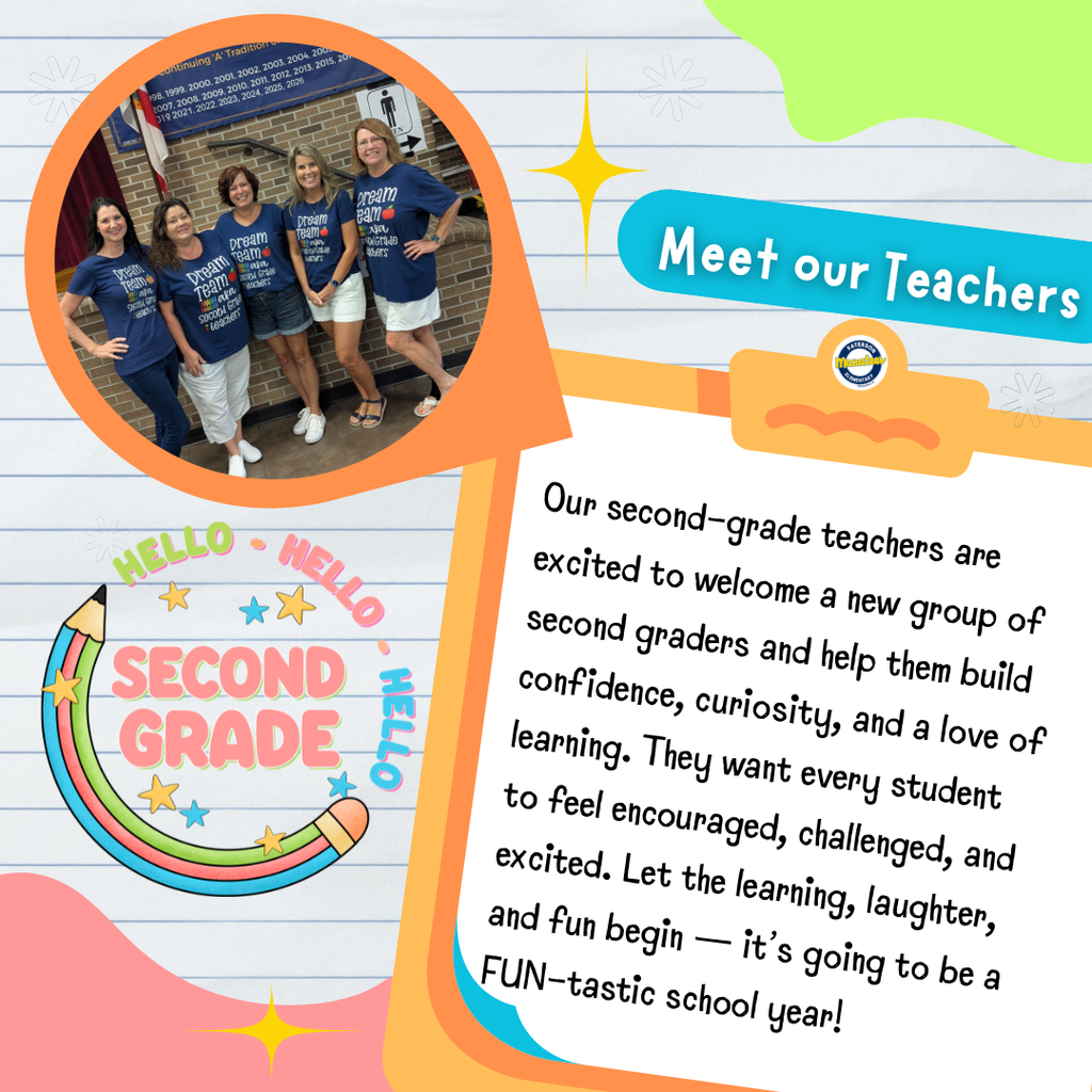 🐾 2nd Day of Meet the Teachers goes to 2nd Grade! 🐾 Our second-grade teachers are ready to welcome a new group of learners and help them build confidence, curiosity, and a love of learning! They want every student to feel encouraged, challenged, and supported every single day. Let the learning, laughter, and fun begin — it’s going to be a FUN-tastic school year! 🌟 Drop a 🖐️ or a ❤️ on the comments to welcome our 2nd grade teachers!