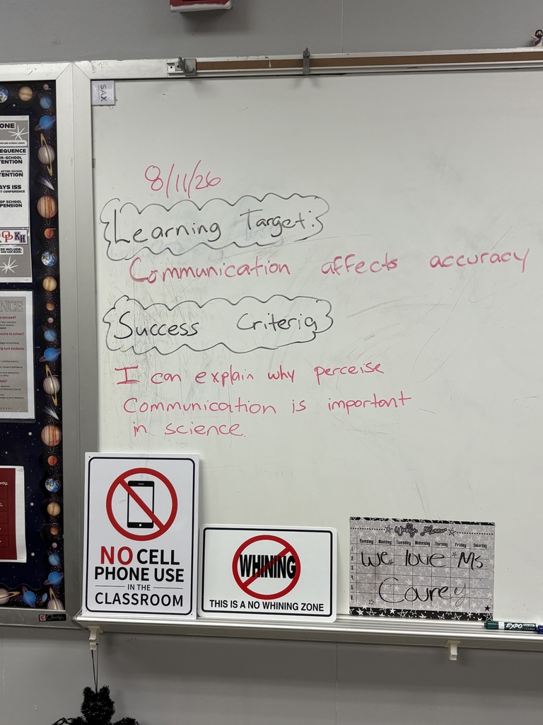 Learning target posted