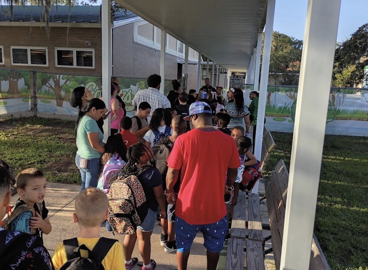 Students and Staff on the 1st day of school