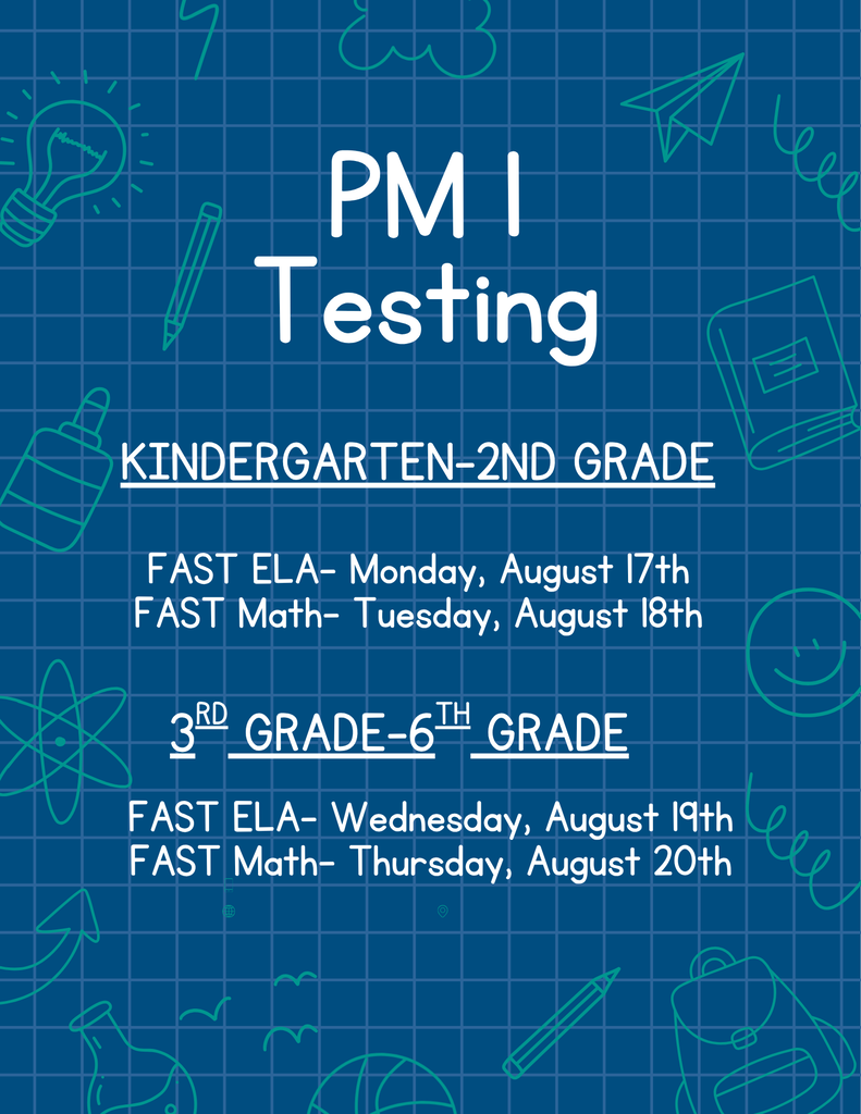 PM1 Testing Dates