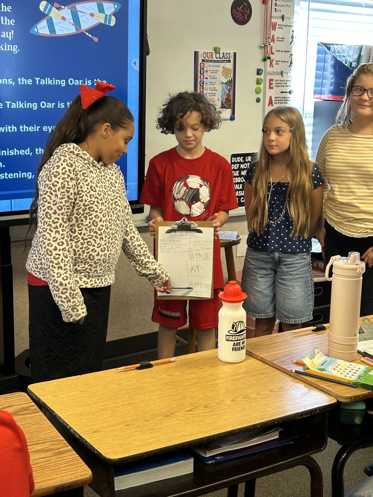 students presenting information to their class