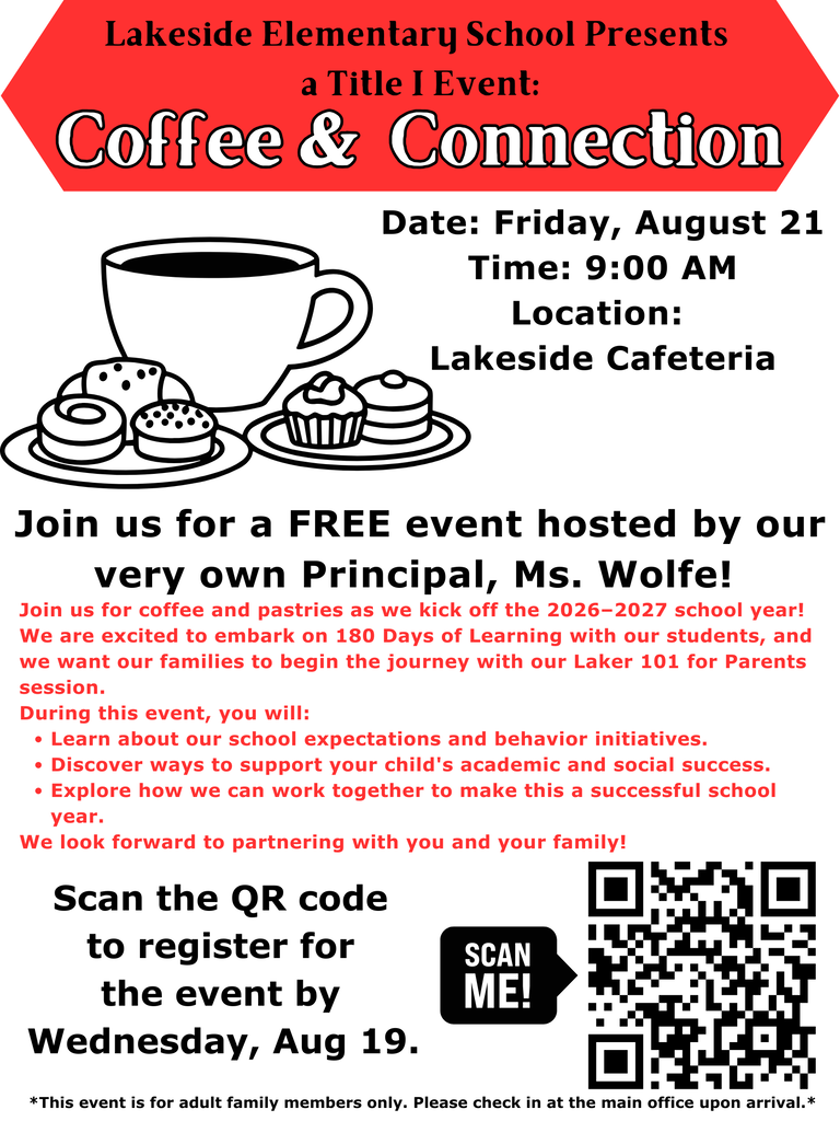 Flyer describing a school event called Coffee and Connection