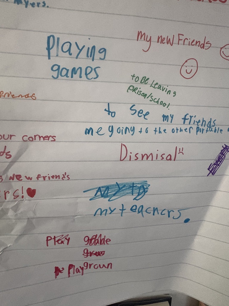 student's writing
