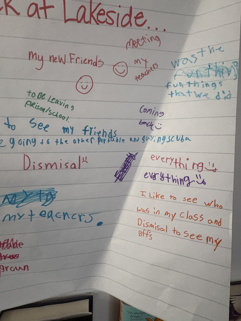 student's writing