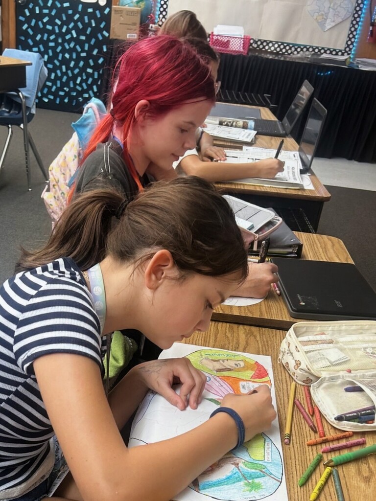 Time-traveling through the ages with Mrs. Creswell’s World History crew! 🧭✨ We’re mapping out major historical events—and putting a whole lot of heart into it. 🗺️❤️
