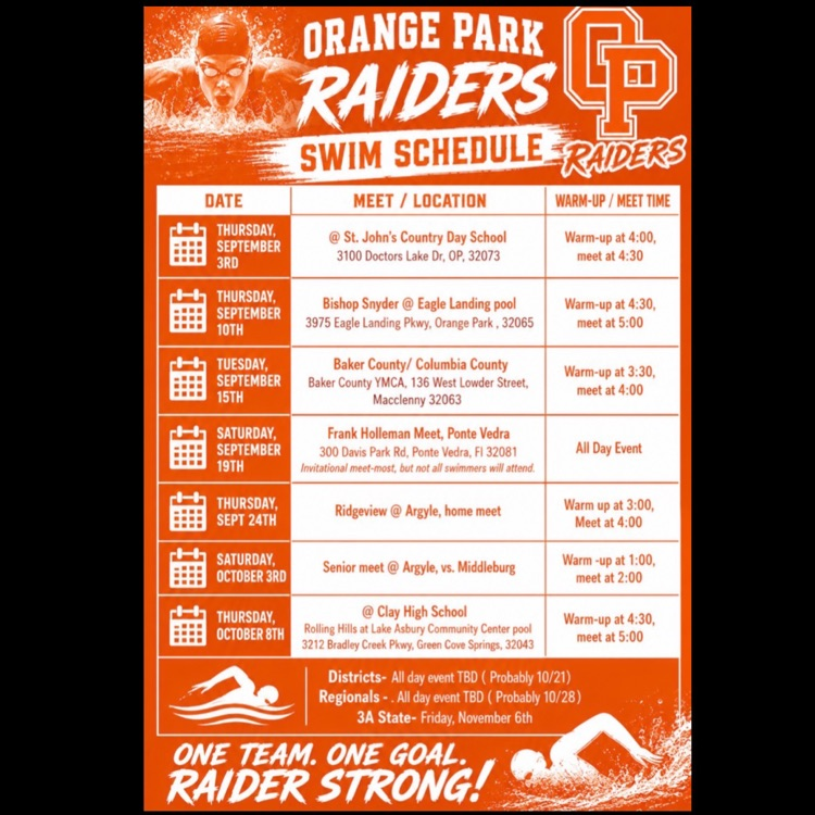 Swim Schedule 2026