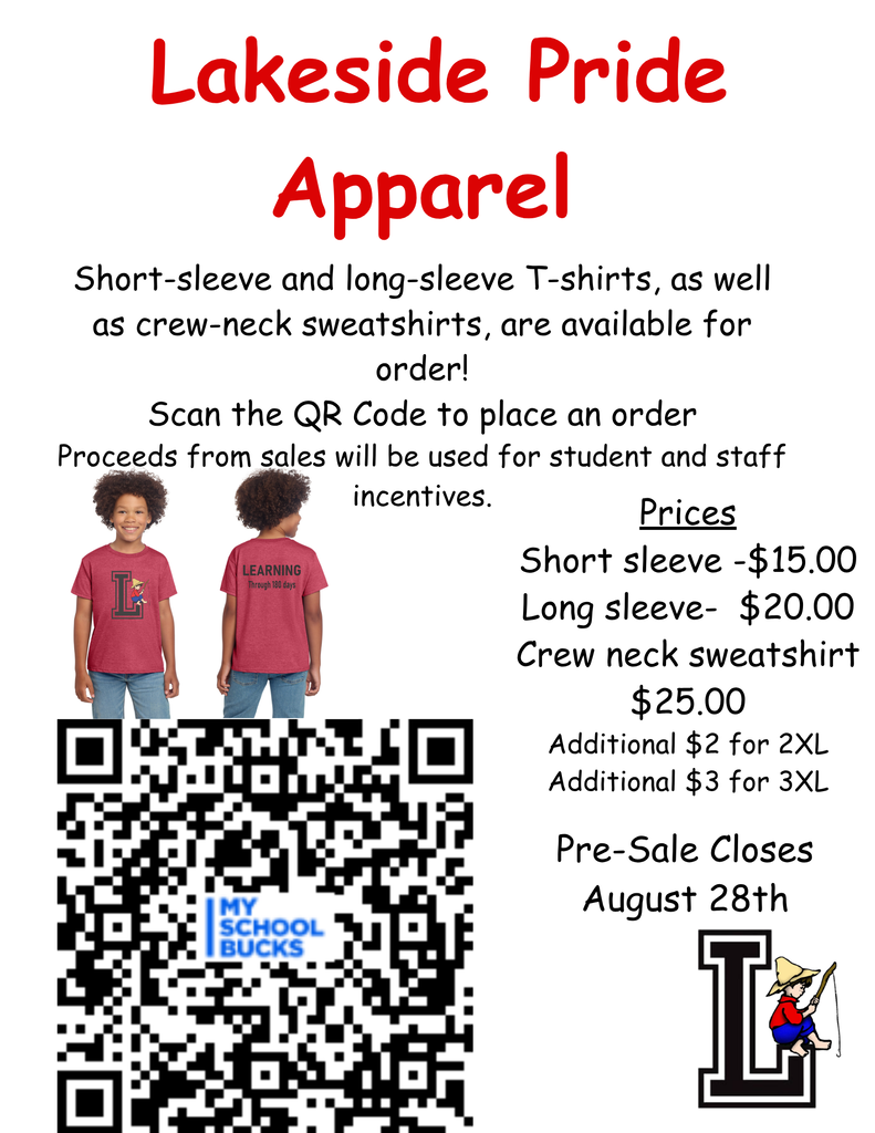 order form for school spirit t-shirts