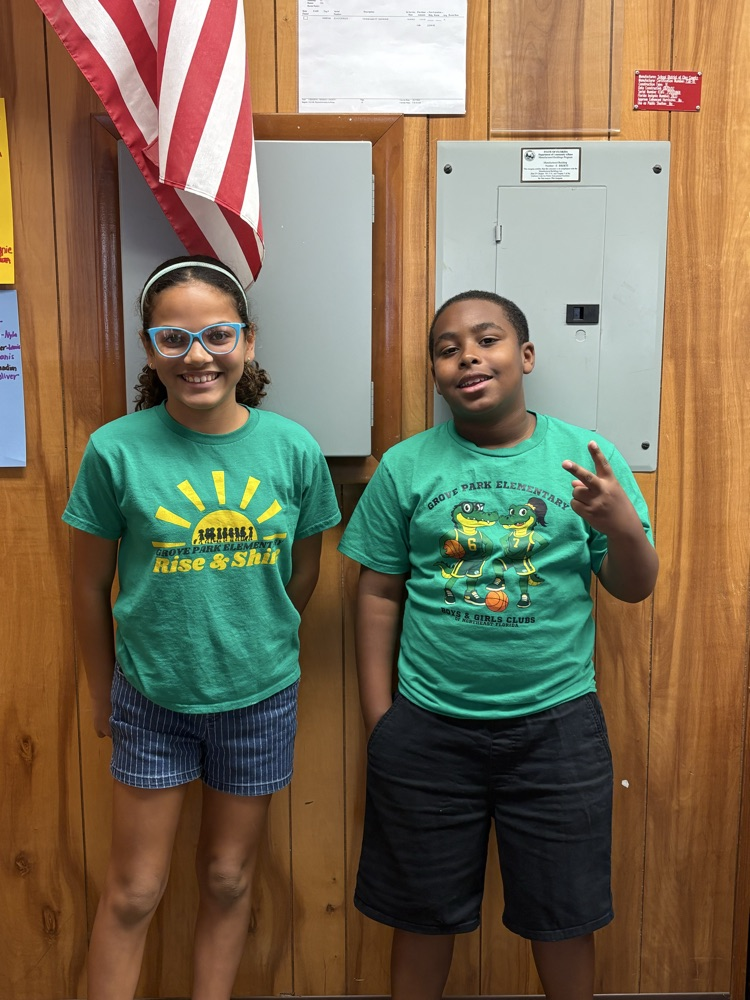 GPE Students and Staff photos wearing Grove Park and green shirts