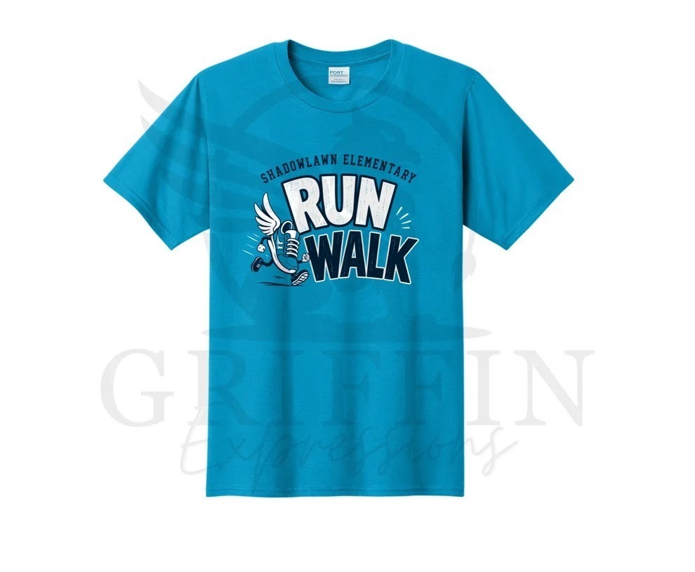 blue run walk shirt
