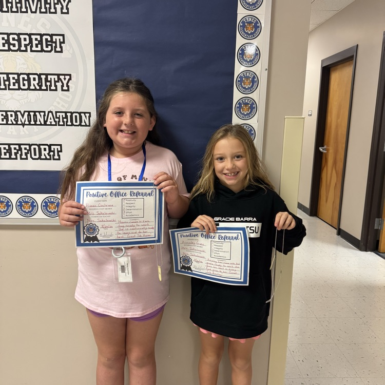 Congratulations to our Tynes Tigers who received a Positive Office Referral for showing their Tiger PRIDE! We are so proud of you—keep up the great work! ✨