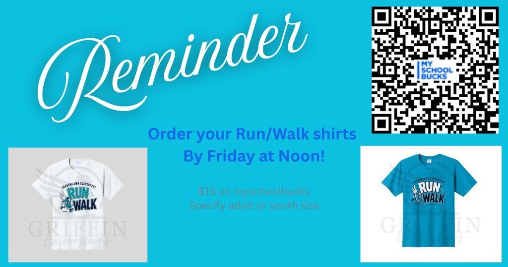 run walk shirt $15 on myschoolbucks with qr code