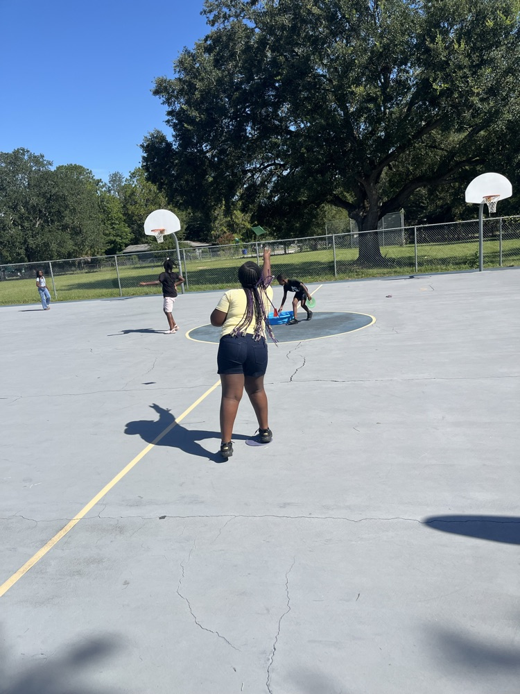 Students playing Make it, Take it outside 