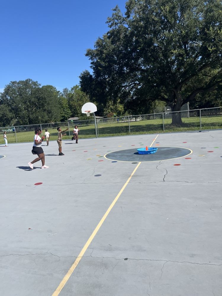 Students playing Make it, Take it outside 