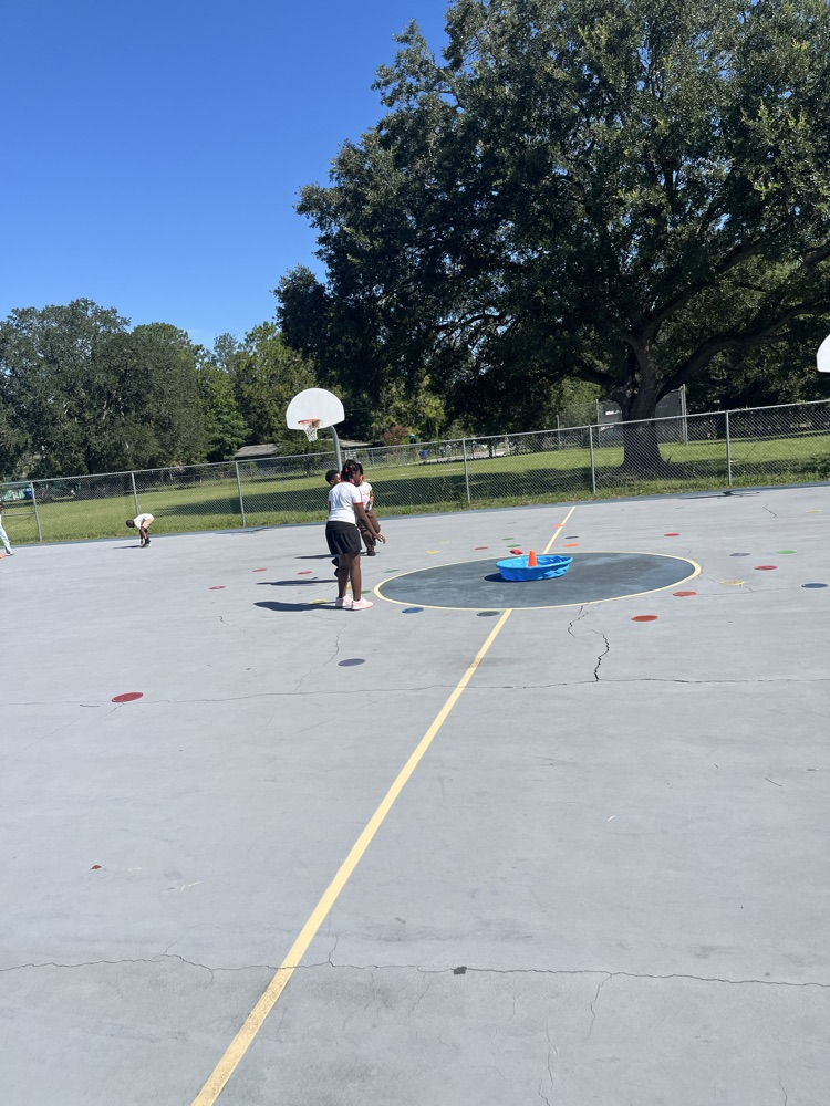 Students playing Make it, Take it outside 