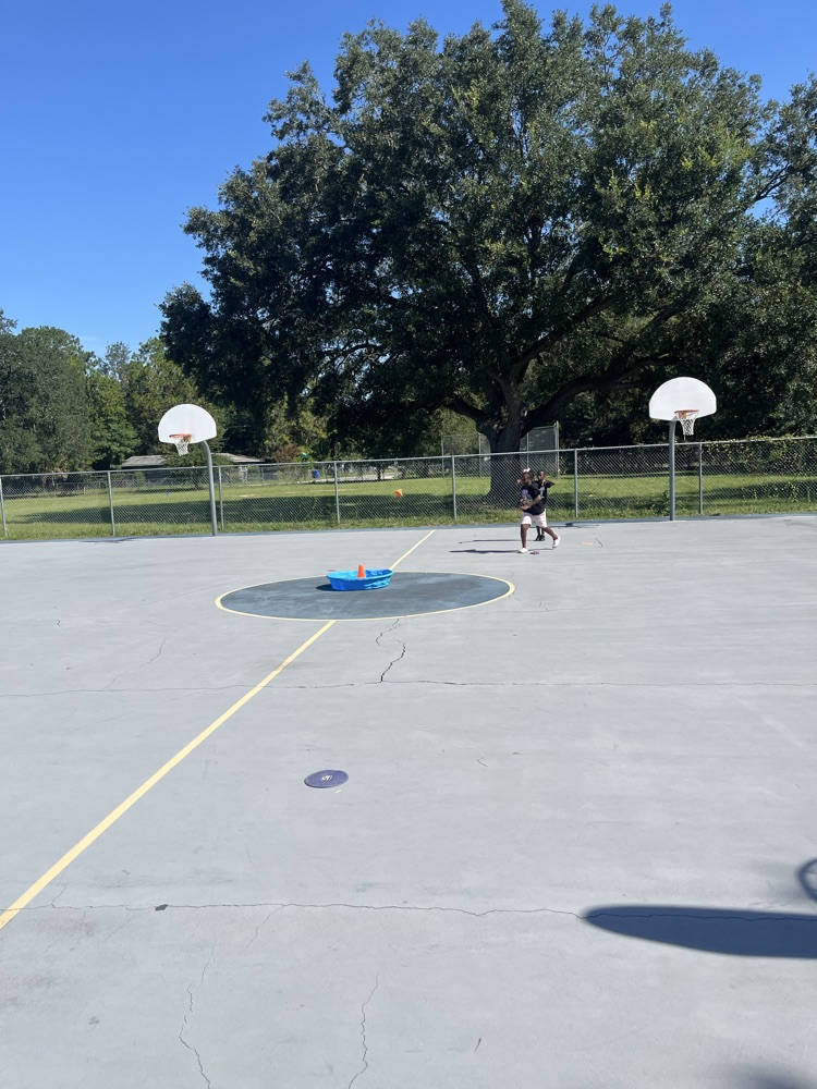Students playing Make it, Take it outside 