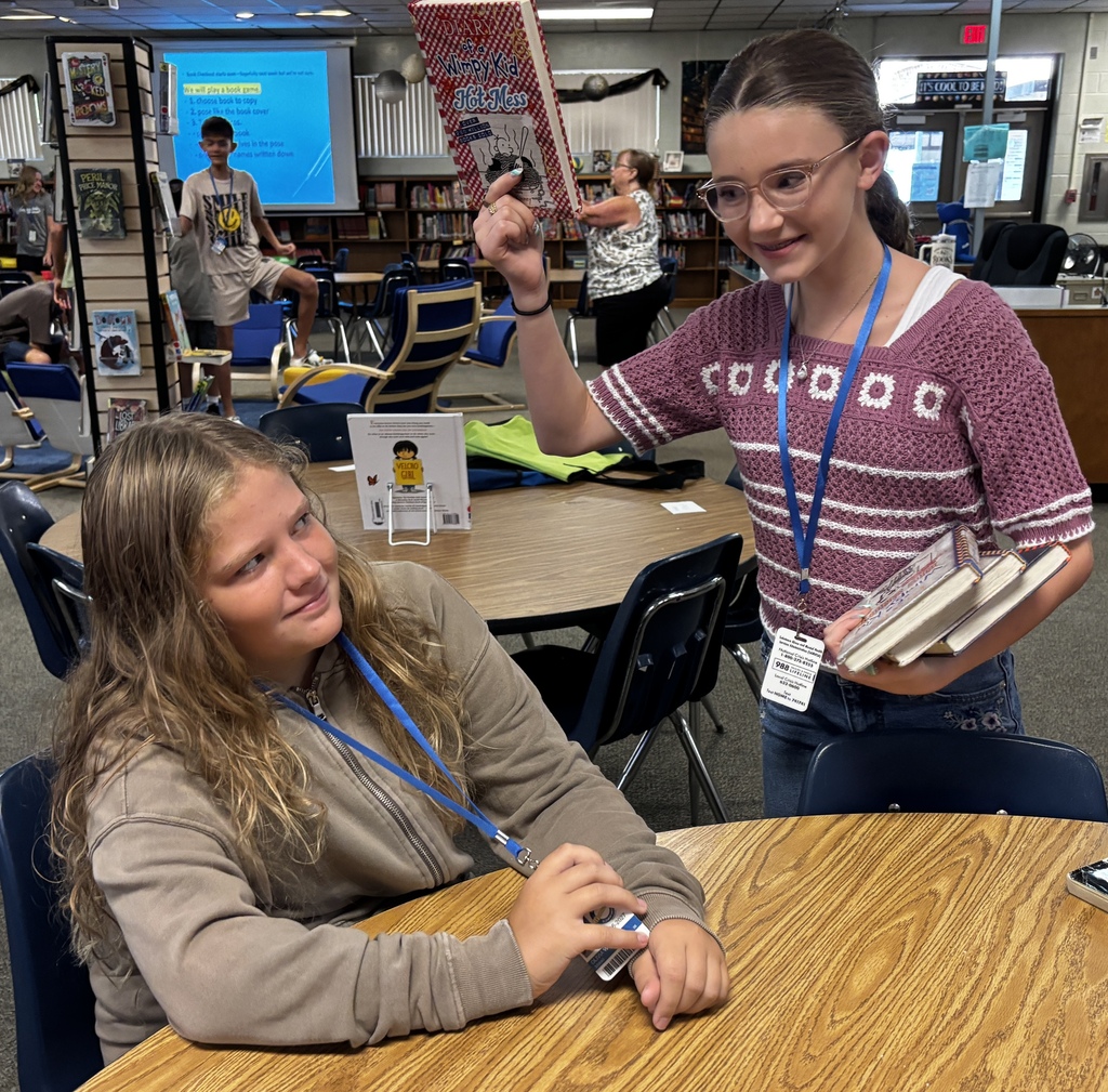 📚 Big kid energy meets big book energy!  Our 6th graders were practically bursting through the library doors to hunt down their next great read. Safe to say the love of reading is alive and thriving with our oldest Manatees! 🦛✨