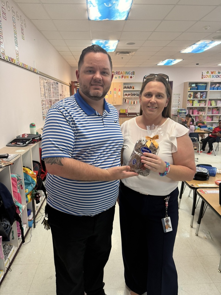 Principal Martin posing with Ashley Pendleton, Teacher of the Year Nominee
