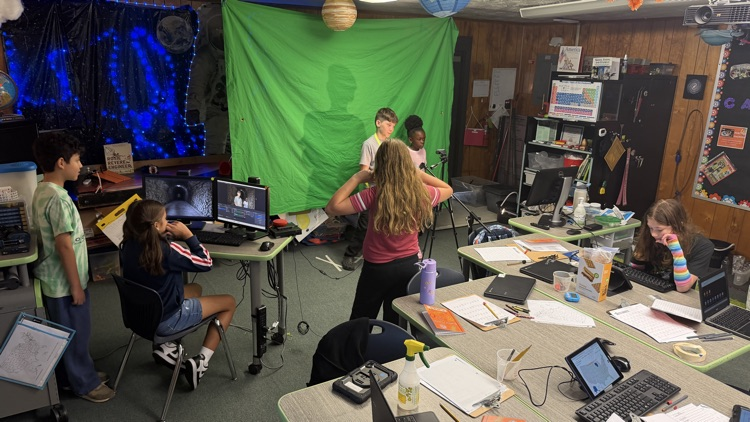 Students practicing Theme Skills using production software and techniques