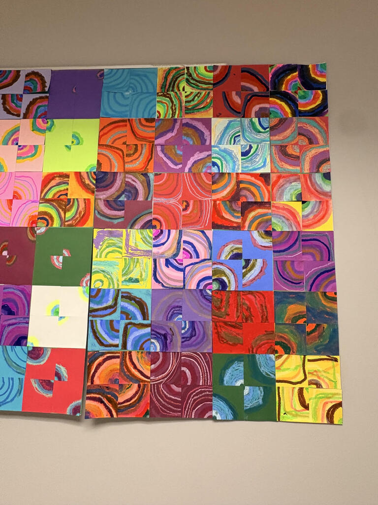 photo of student created dot mural