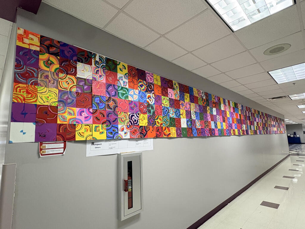 photo of student created dot mural