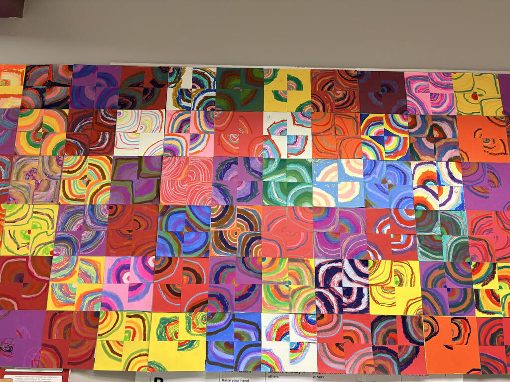 photo of student created dot mural