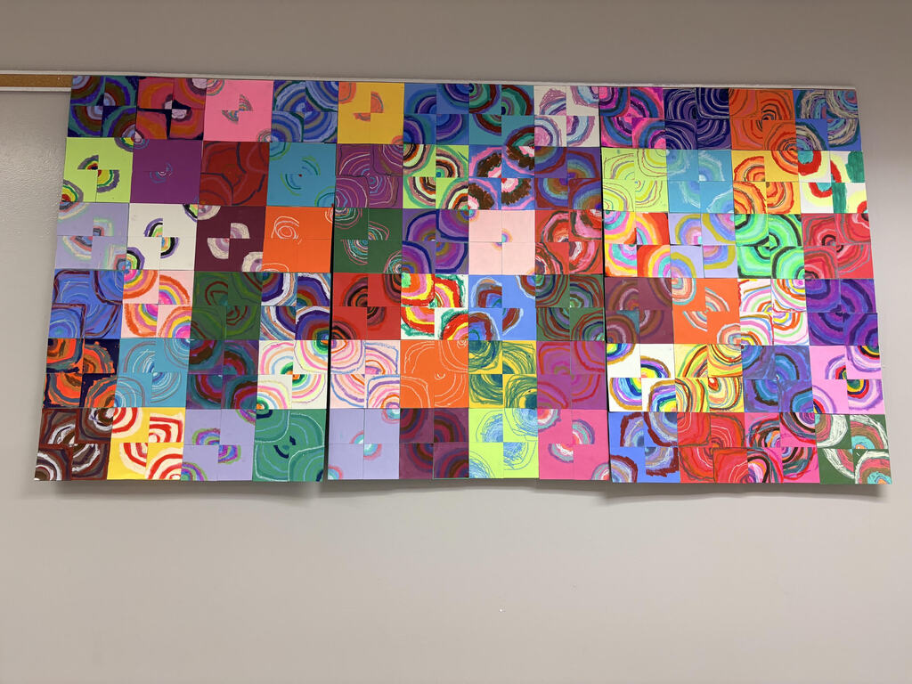 photo of student created dot mural