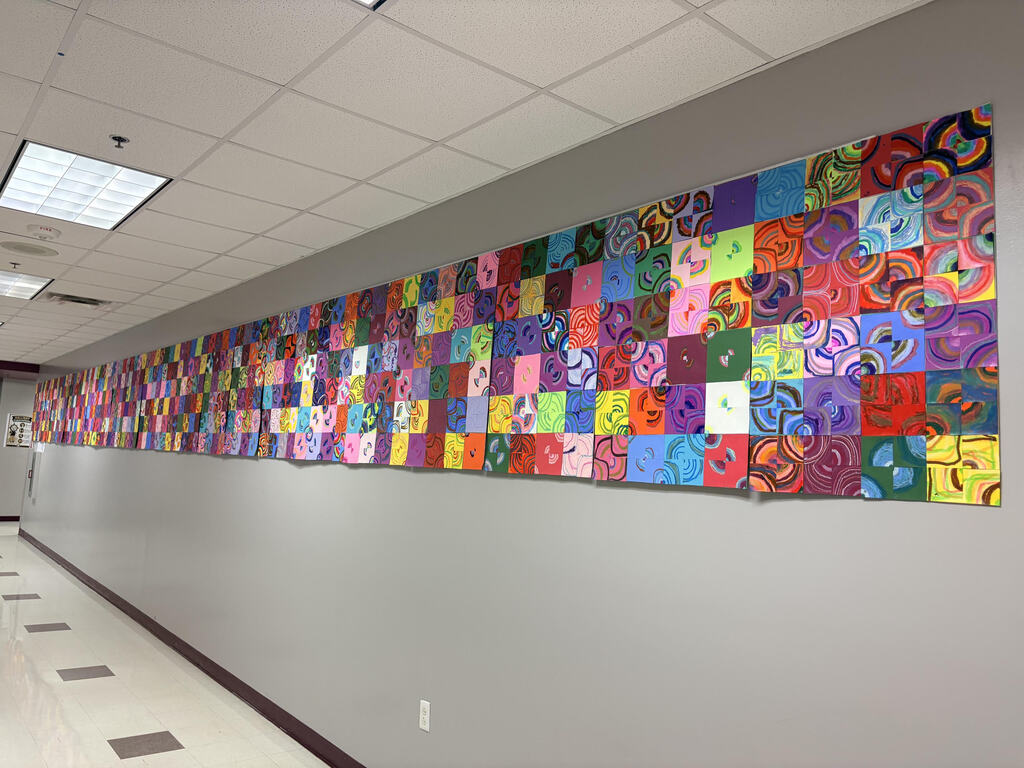 photo of student created dot mural
