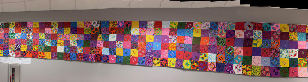 photo of student created dot mural