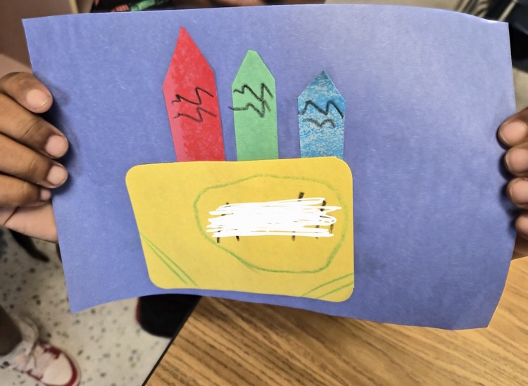 Students with their Art working on art elements