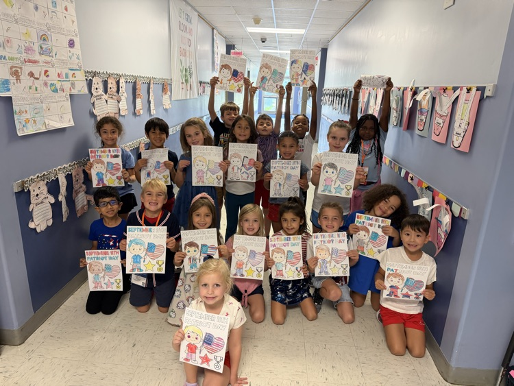 Mrs. Branch’s first graders honoring Patriot Day