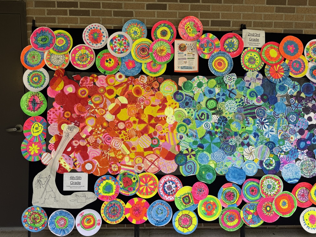 Spotlight on! 🎨✨ Our talented Paterson Elementary artists just turned the outdoors into a massive gallery for International #DotDay! 🔴🟡🔵 After months of hard work, students across all grades showcased their incredible masterpieces inspired by Peter H. Reynolds’ The Dot—a story all about making your mark, getting creative, and spreading kindness. Swipe to check out some of their awesome work! ➡️👇