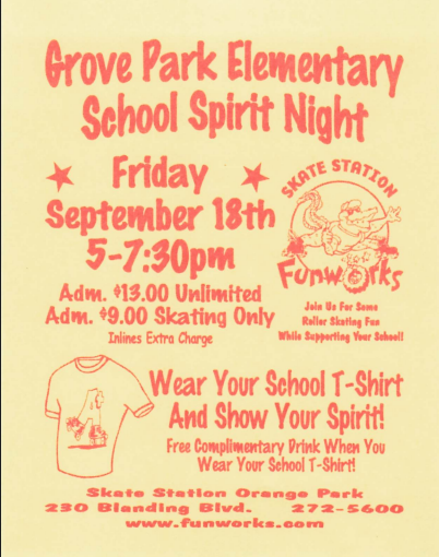 Skate Night Flyer 9-18