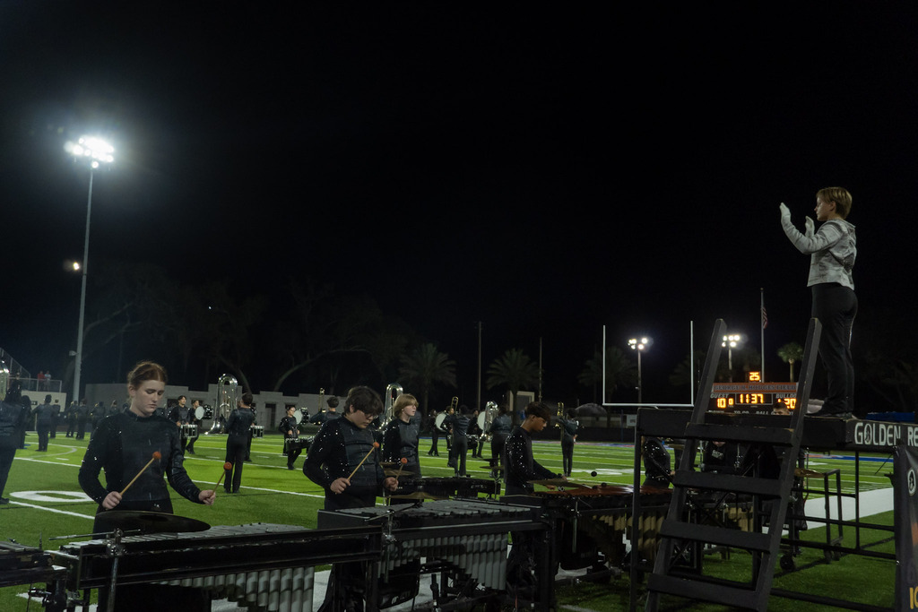 OHS vs. Bolles Football Game with players, band, and cheerleaders