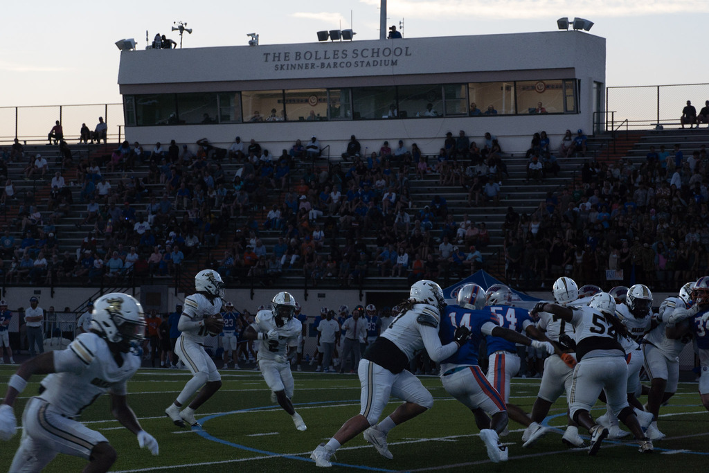 OHS vs. Bolles Football Game with players, band, and cheerleaders