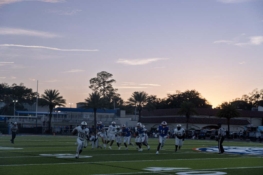 OHS vs. Bolles Football Game with players, band, and cheerleaders
