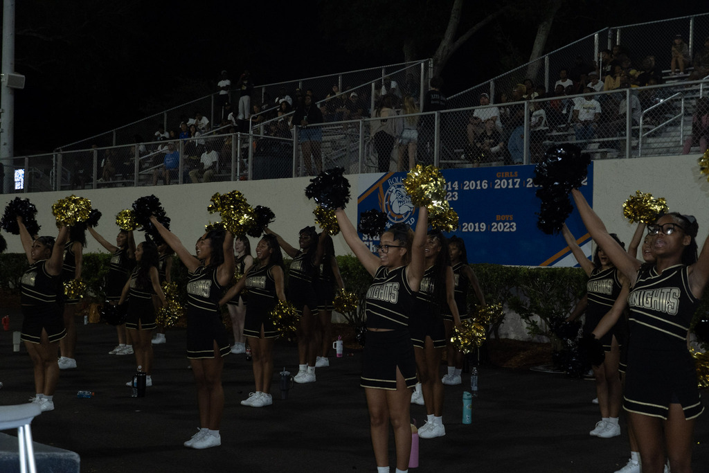 OHS vs. Bolles Football Game with players, band, and cheerleaders