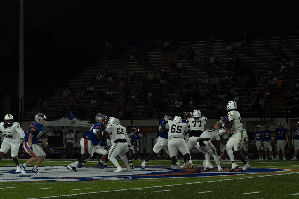 OHS vs. Bolles Football Game with players, band, and cheerleaders