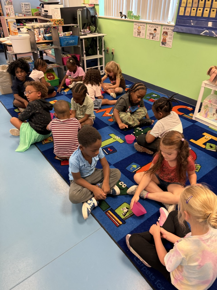 Students working together to count to 9