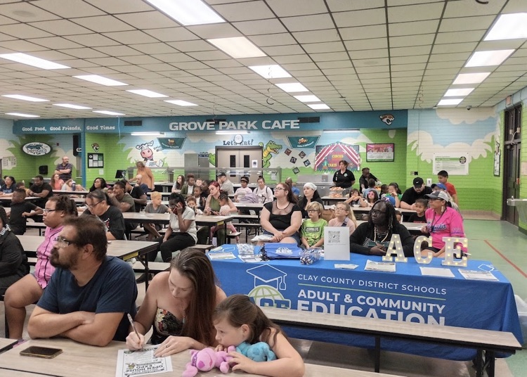 photos of students, families and staff at open house
